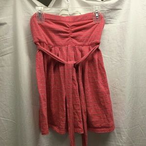 Pink Silver Striped Strapless Top